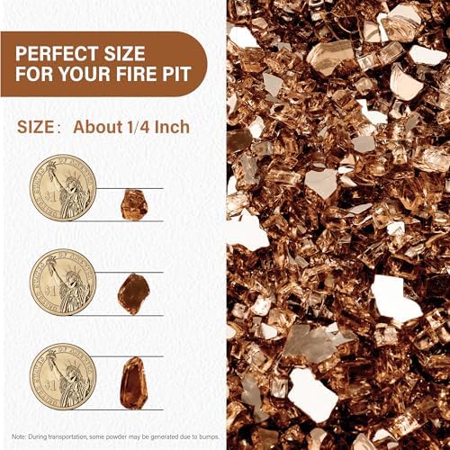 NUPICK 20 Pound Fire Glass, 1/4 Inch Reflective Fire Pit Glass - Image 2