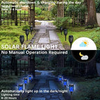 Solar Lights Outdoor Waterproof Blue, Upgraded Solar Torch Lights with Flickering Flame, Mini Solar Outdoor Garden Lights Tiki Torches for Outside Patio Yard Pathway Christmas Decor - Image 7