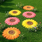 Landical 6 Pack Decorative Stepping Stones for Garden Outdoor, Sunflower by Landical