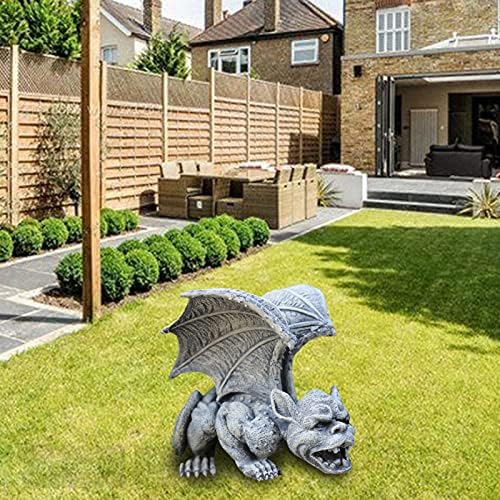 Mischievous Gargoyle Garden Gnome Statue Figurine Art Yard Lawn Hallway Plant Pot for Indoor Outdoor Home Office Collectible Crafts (16x13x14cm) - Image 2