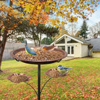 Bird Bath for Outside,Birdbaths with 2 Detachable Flower Feeders - Image 2