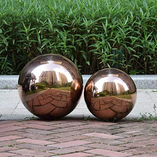 12inch Diameter Rose Gold Gazing Ball,Rose Gold Stainless Steel Polished Reflective Smooth Garden Sphere Globe Mirror,Colorful and Shiny Addition to Any Garden or Home - Image 4