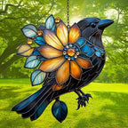 Floral Raven Acrylic Suncatcher - Image 3