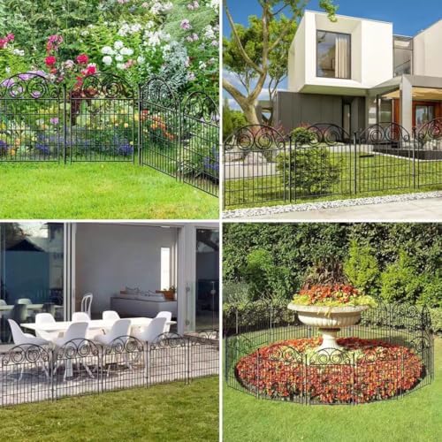 Getlay Tall Garden Fence Animal Barrier with Gate, 36 in(H) 8 Panels Garden Fences and Borders for Dogs, Dog Fence Outdoor for Yard, Total Length 17.5 Ft Metal Temporary Fencing│Patented - Image 5