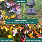 TONULAX Solar Garden Lights - 8 Pack Swaying Butterfly Light, Swaying in The Wind, Solar Outdoor Lights, Yard Patio Pathway Decoration, High Flexibility Iron Wire & Realistic Butterflies - Image 4