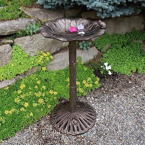 Oakland Living 5012AB Antique Bronze Frog Design Aluminum Birdbath - Image 5