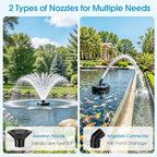 Antfraer 750W Floating Pond Fountain Aerator, 1HP Pond Aerator Fountain with Timer, 2 Nozzles, 110V 10FT Spray Height, for Large Pond Lake, Koi Fish Pond, Agricultural Irrigation, Pond Oxygenation - Image 5