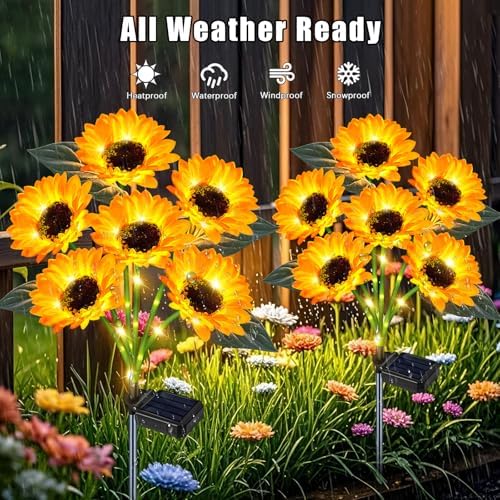 Solar Sunflower Lights 6 Pack 36 Flowers Gift for Mom - Image 3
