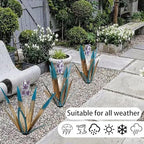 Metal Agave Plant Garden Art, 2 Pack Tequila Rustic Sculpture, Rustic Metal Agave Plants Lawn Home Ornaments, for Yard Stakes, Garden Figurines, Outdoor Patio (2 PCS Purple Flowers) - Image 4