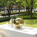 2 pcs 12 in Gold Stainless Steel Globe Gazing Reflective Mirror Balls Outdoor Garden Decor Centerpieces Wedding Party Events Reception Home Decorations Modern Ornaments Landscaping Accents - Image 3