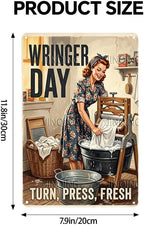 Woman Doing Vintage Laundry Tin Sign 8x12Inch - Image 3