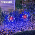 Anordsem Solar Lights Outdoor Waterproof: Garden Light Solar Powered for Yard Outside - LED Sparkler Fireworks Colorful Lighting Patio Decor 8 Pack - Gardening Gifts for Women Men Gardener - Image 2