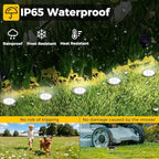 10 Pack Solar Ground Lights Outdoor, 8 LED Mini Flat Solar Disc Lights, IP65 Waterproof Pathway Lights Solar Powered, Landscape Lighting for Garden Walkway Driveway Yard Lawn,Cool White - Image 3