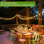50FT Solar String Lights, Waterproof LED Outdoor String Lights, G40 Globe Patio Lights Solar Powered with 27 Shatterproof E12 Bulbs, 2700K Solar Lights for Outside Porch Garden Backyard Party Decor - Image 3