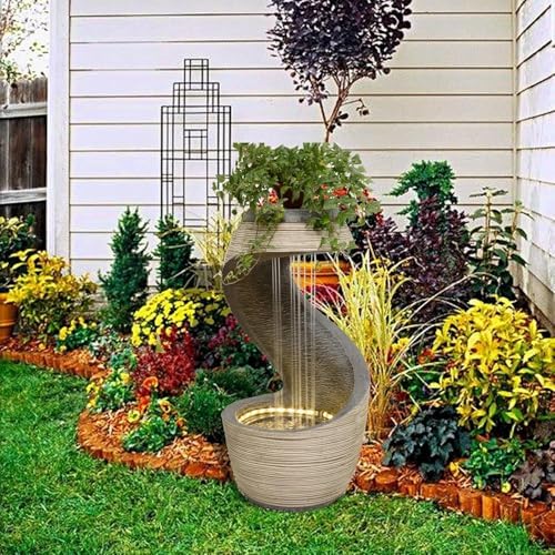 Sunlinua 37" Large S-Shaped Outdoor Water Fountain with Flat Top - Image 7