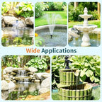 Antfraer 120W Solar Pond Pump, Solar Water Pump with 1600GPH Adjustable Flow & Dry-Run Protection, Solar Water Fountain Pump & Dual Solar Panels for Outdoor Pond Garden Waterfall Water Features - Image 7