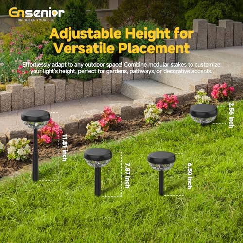 Ensenior Solar Lights Outdoor, 6 Pack, Cool White, Unique Light Pattern - Image 3