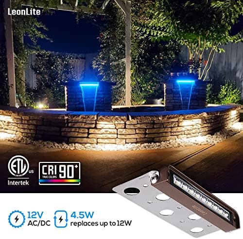 LEONLITE 8-Pack 7 Inch LED Hardscape Lighting, 2700K Soft White - Image 3