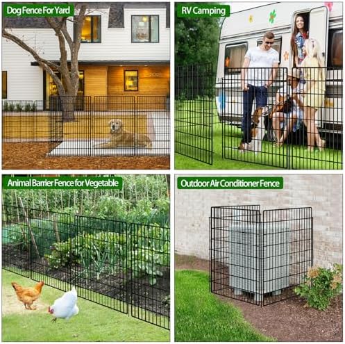 10 Panels Garden Fencing Animal Barrier with Lock, 40 in(H) X 24 ft(L) Dog Fence Outdoor for Yard Rustproof No Dig Decorative Tall Garden Fence Metal Wire Panel Border Rabbit Ground Stakes Fencing - Image 6