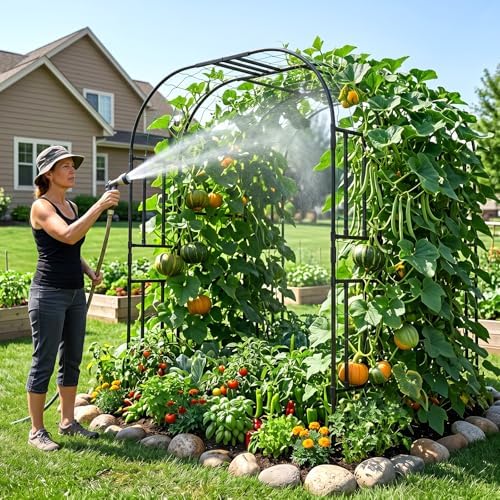 87in H Tall Garden Arch Trellis for Climbing Plants Outdoor - Image 2