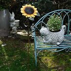 E-view Metal Sunflower Garden Stakes - Spring Outdoor Decorative Plant Flower Stake - Lawn & Yard Ornaments 48" Tall - Image 3