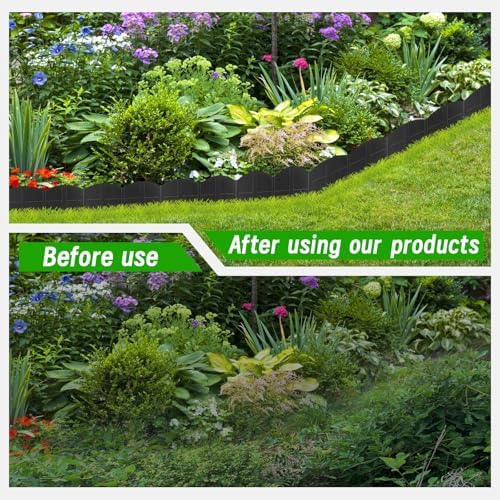 30Pcs 30Ft Black Landscape Edging Border Decorative Garden with Stakes Kits - Image 7