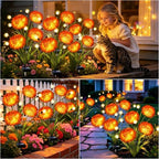VOOKRY Solar Flowers Outdoor Waterproof, 8 Pack Garden Lights with Swaying Firefly Lights, Flower Light Garden Decor for Yard Patio Pathway Lawn Grave, Gardening Gifts for Women Mother's Day - Image 6