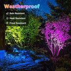 SUNVIE RGBW Landscape Lighting Kit 12V Low Voltage Landscape Lighting with Connectors, Color Changing Low Voltage Pathway Lights Wired with Spotlights Waterproof for Holiday Patio Garden Yard,12 Pack - Image 5