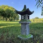 Solar Pagoda Lantern Statue Moss Covered 31.5”H LED Japanese Zen Decor - Image 3