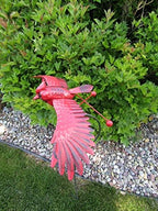 Whimsical Kinetic Energy Metal Red Cardinal Yard Stake Wind Spinner Whirly-Gig Windmill Garden Art Bird - Image 7