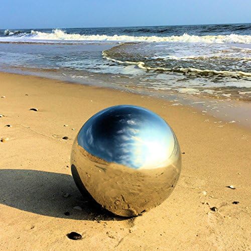WHW Whole House Worlds Large Crosby Street Stainless Steel Gazing Ball for Homes and Gardens, 10.75 Inches Diameter, Mirror Globe - Image 2