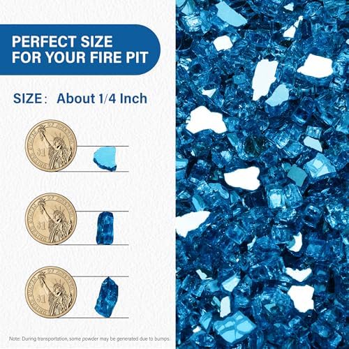 NUPICK 10 Pound Fire Glass, 1/4 Inch Reflective Fire Pit Glass - Image 2