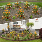 TOMBABY Huge Metal Agave Plants Outdoor Decoration Outdoor Garden Decorated with Flowers Mexican Yard Art Plant Garden Gift (Green 2 Pack) - Image 4