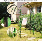 Metal Garden Arch Arbor, 94.5" H x 45.3" W, for Climbing Plants - Image 6