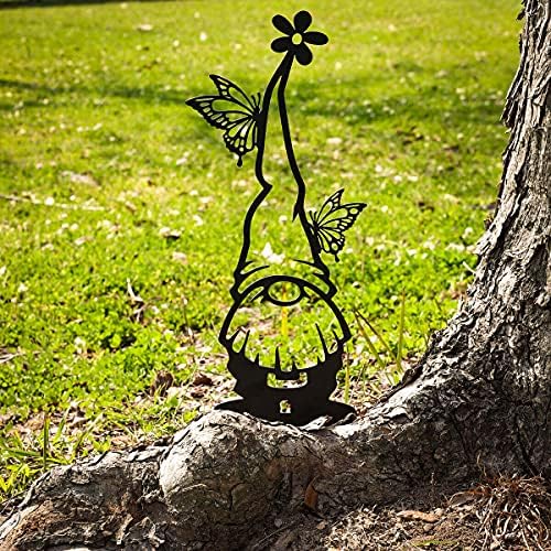 RealSteel Metal Garden Gnomes Outdoor – 4 Pack Steel Lawn Ornaments & Statues, Funny Yard Décor, Weatherproof Garden Decorations, Whimsical Yard Art, Holiday Seasonal Décor, Unique Gift for Gardeners - Image 4