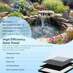 NFESOLAR 20W Solar Pond Filter Kit with Fountain Pump, 160 GPH Solar Pond Pump & Outdoor Filter Box, Submersible Water Pump with 16.5FT Cable & 6.6FT Tubing for Koi Pond, Fish Tank, Garden Fountain - Image 3