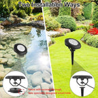 Solar Pond Lights, 18 LED Super Bright Underwater Spotlights LED Submersible Pond Light IP68 Waterproof Fountain Lights for Fish Aquarium Tank Garden Yard Pool Decor Cold White (3-in-1) - Image 7