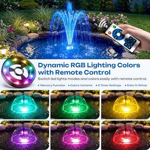 Antfraer Pond Filter with LED Lights, Built-in U-V Clarifier Pond Filter with 660GPH Fountain Pump & Remote Control, Multi-Stage Filtration Pond Filter Box with for Outdoor Ponds Waterfall Fountain - Image 3