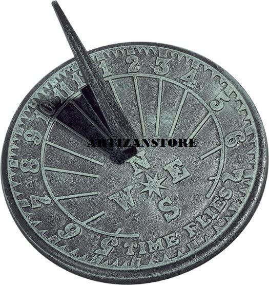 Cast Iron Numbers Sundial 8" inches Inches Home and Office Decor for Gifts by AS