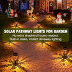 Cooo 4 Pack Solar Lanterns Outdoor Waterproof Bigfoot Sasquatch Christmas Trees Solar Pathway Lights Landscape Path Christmas Gifts for Women Mom Grandma Outdoor Table Lamp Garden Yard Decor-Rose Gold - Image 5
