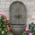 Sunnydaze Messina 26 in. Outdoor Wall Water Fountain with Pump - Florentine - Image 4