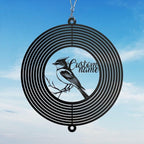 Personalized Bluebird Metal Wind Spinner, Custom Bird Hanging Yard Art, Nature Inspired Outdoor Decor (Bluebird Garden Wind Spinner) - Image 3