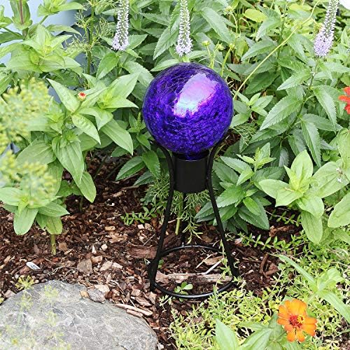 Achla Designs 6-Inch Crackle Gazing Globe Ball, Blue - Image 5