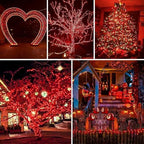 Solar Christmas Lights Outdoor 2 Pack 170FT 480 LED Solar String Lights Red - Image 2