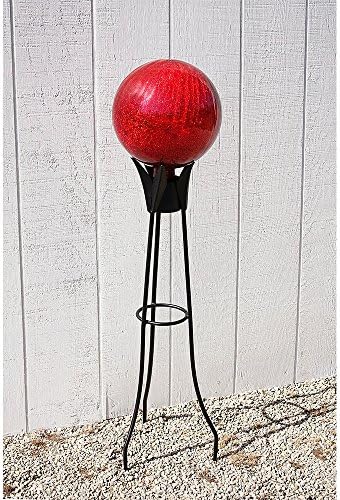 Achla Designs 10-Inch Crackle Gazing Globe Ball, Red - Image 3