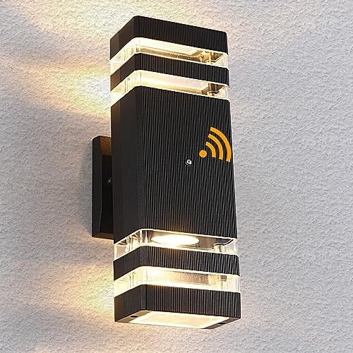 Dusk to Dawn Outdoor Lighting, LED Wall Sconce Sensor Waterproof Porch Lights 14W Black Exterior Up and Down Light Fixture for Porch Hallway Patio Garden Corridor by BOXCUPIN