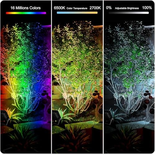 RGBCW LED Floodlight Outdoor 100W,Smart Colour Changing Wall Washer With APP Control/Music Sync/Timer/Dimmable/500W Equivalent/IP66 Waterproof Disco Light For Party,Garden,Halloween(1pcs,100W) - Image 5