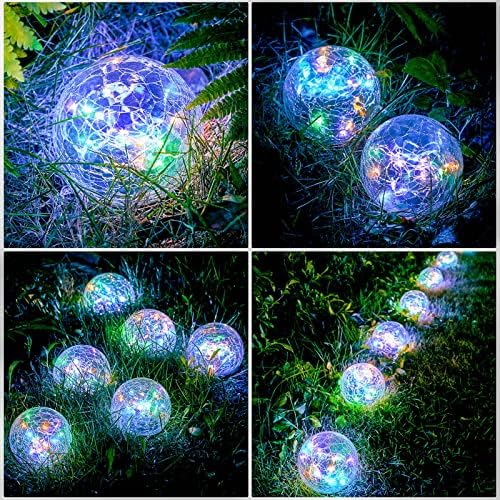 Honoson 4 Pcs Decorative Solar Globe Lights Outdoor Waterproof, 3.9 Inch - Image 3