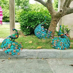 Ujicde 22.8Inch Peacock Statue Garden Ornaments Outdoor, Large Standing Metal Peacock Garden Sculpture, Garden Bird Art Decor for Yard Porch Patio (Color : 2pcs) - Image 3