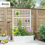 Outsunny Galvanized Raised Garden Bedw/Trellis 43" x 16" x 70", White - Image 2
